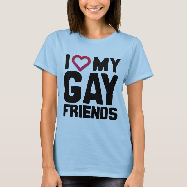 T-SHIRT EU AMO MEUS AMIGOS GAYS (Frente)