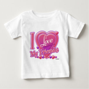 T-shirt Eu amo meus amigos rosa/roxo - coração