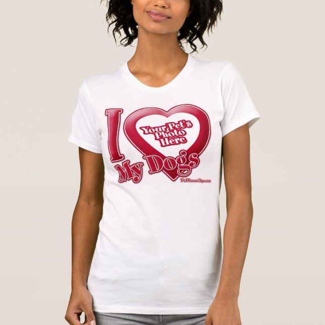 T-shirt Eu Amo Meus Cachorros - Foto (Frente)