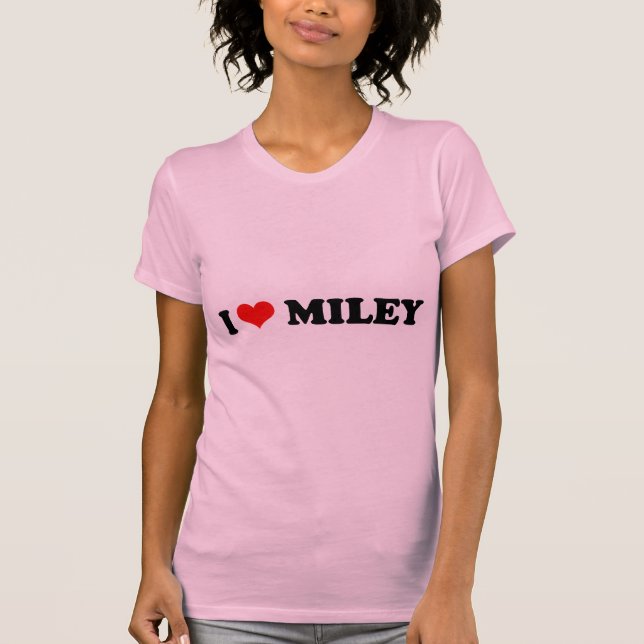 T-SHIRT EU AMO MILEY/CORAÇÃO MILEY DE I (Frente)