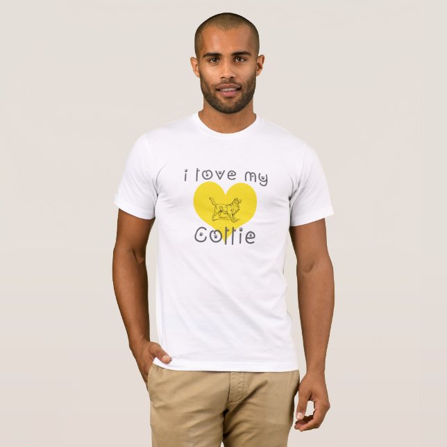 T-shirt Eu amo minha Collie (Frente Completa)