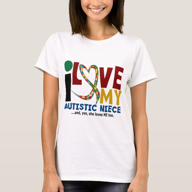 T-shirt Eu amo minha CONSCIÊNCIA autística do AUTISMO da (Frente)