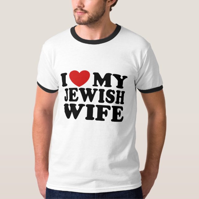 T-shirt Eu amo minha esposa judia (Frente)