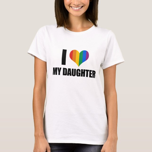 T-shirt Eu amo minha filha alegre (Frente)