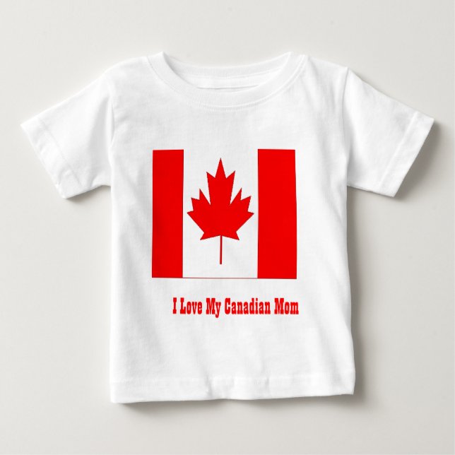 T-shirt Eu amo minha mãe canadense (Frente)