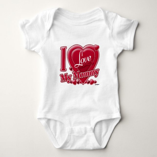 T-shirt Eu amo minha Mamãe - coração (Frente)