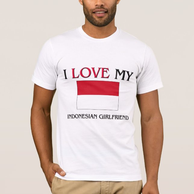 T-shirt Eu Amo Minha Namorada indonésia (Frente)