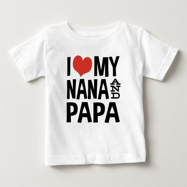 T-shirt Eu Amo Minha Nana E Papai (Frente)