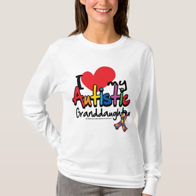T-shirt Eu amo minha neta autística (Frente)