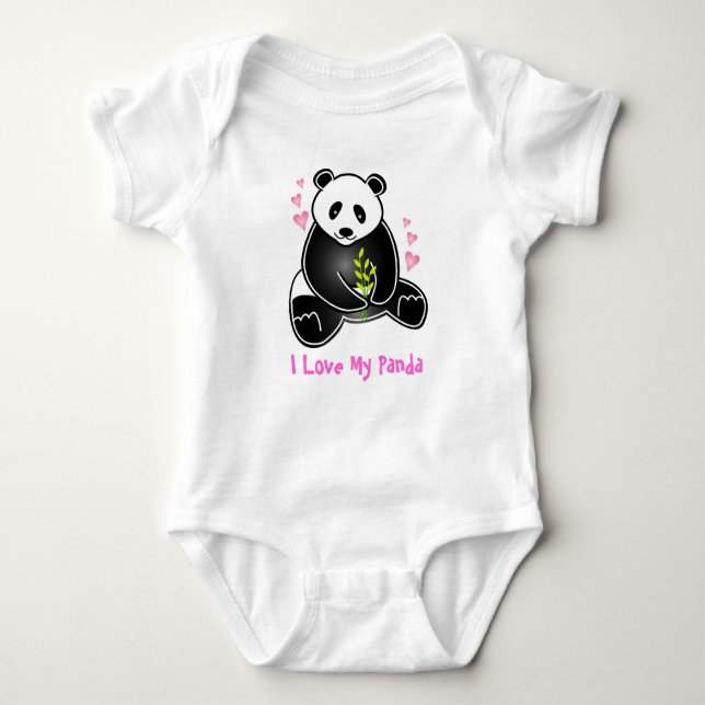 T-shirt Eu amo minha panda (Frente)