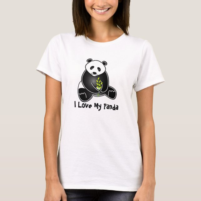 T-shirt Eu amo minha panda (Frente)