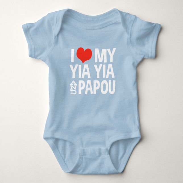 T-shirt Eu amo minha Yia Yia e Papou (Frente)
