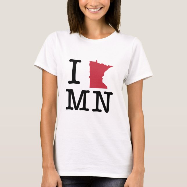 T-shirt Eu amo Minnesota (Frente)