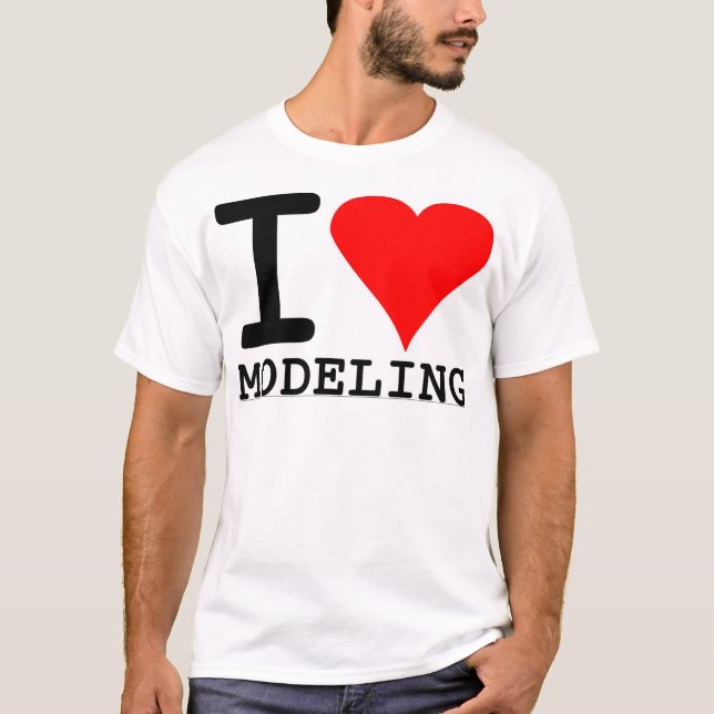 T-shirt Eu amo modelar (Frente)