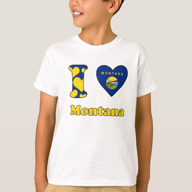 T-shirt Eu amo Montana (Frente)