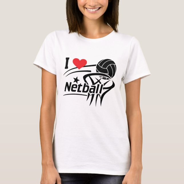 T-shirt Eu Amo Netball (Frente)