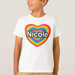 T-shirt Eu amo Nicole. Eu te amo Nicole. Coração