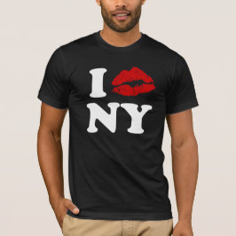 T-shirt Eu Amo Nova York | Lábios de beijaço vermelho xxx