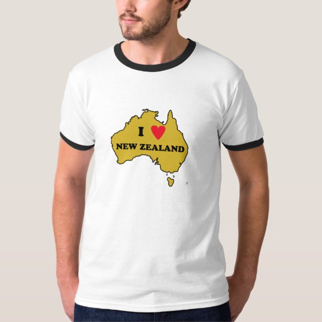 T-shirt Eu amo Nova Zelândia (Austrália) (Frente)