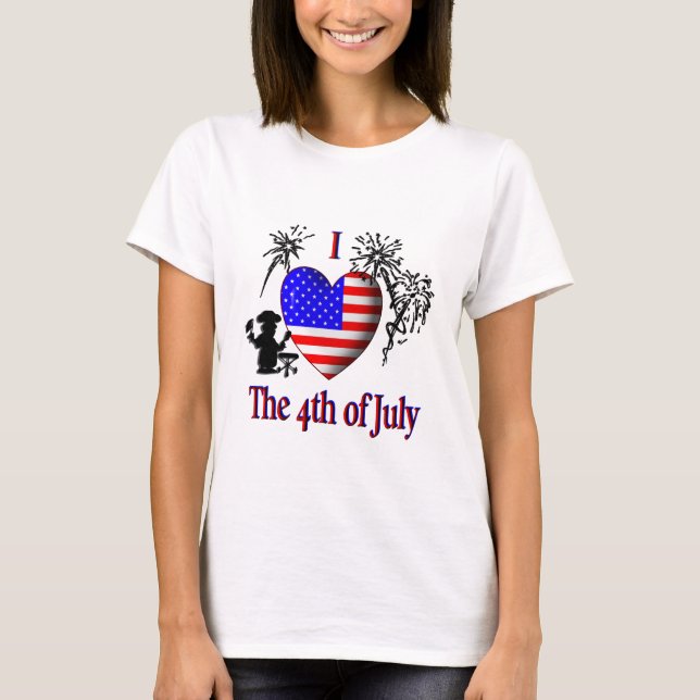 T-shirt Eu Amo o 4 de Julho (Frente)