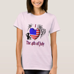 T-shirt Eu Amo o 4 de Julho