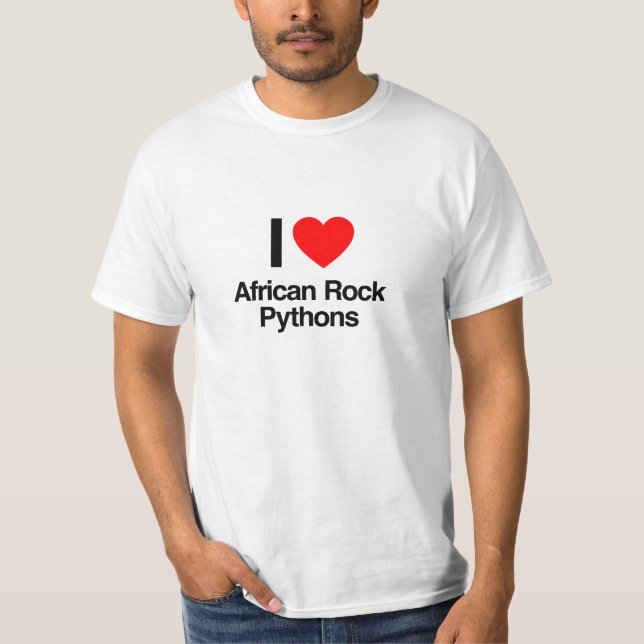 T-shirt eu amo o africano rock pythons (Frente)