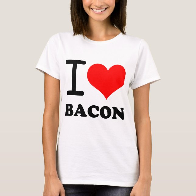 T-shirt Eu amo o bacon (Frente)