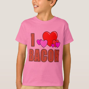 T-shirt Eu amo o bacon mim design do bacon do divertimento