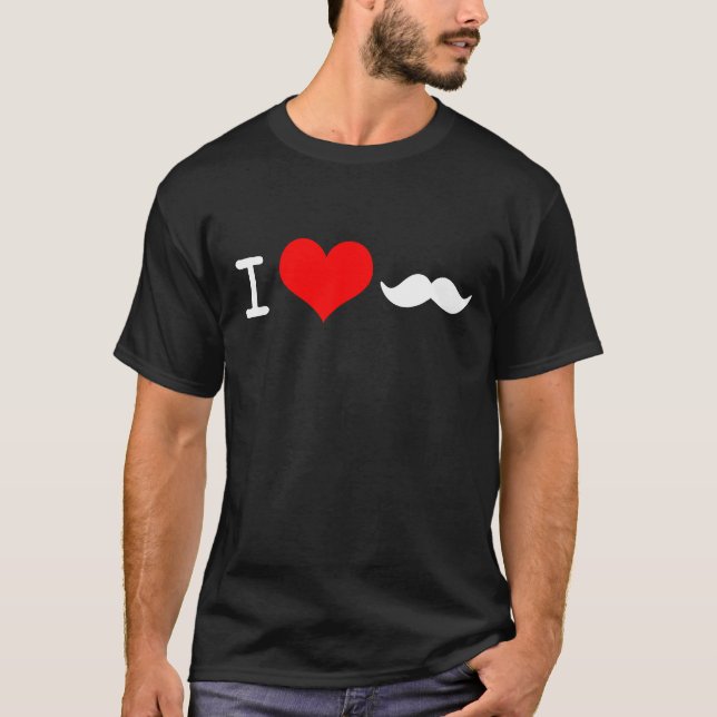 T-shirt Eu amo o bigode (Frente)