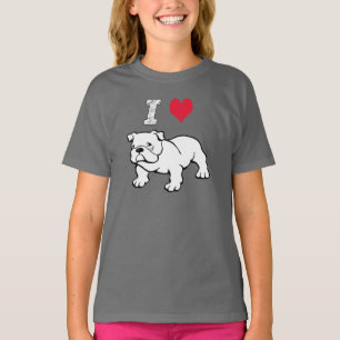 T-shirt Eu amo o buldogue