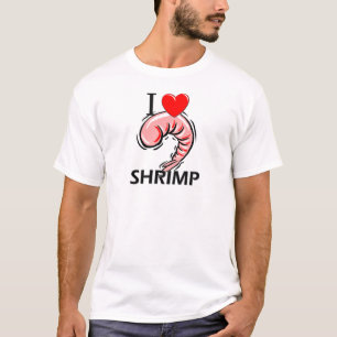 T-shirt Eu amo o camarão