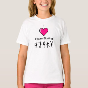 T-shirt Eu amo o coração do patinagem artística e o des