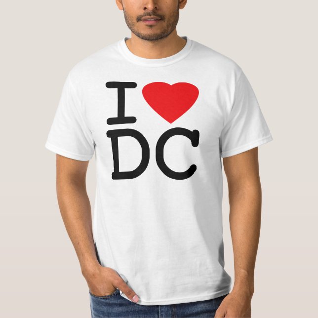 T-shirt Eu amo o distrito de Columbia da C.C. de (Frente)