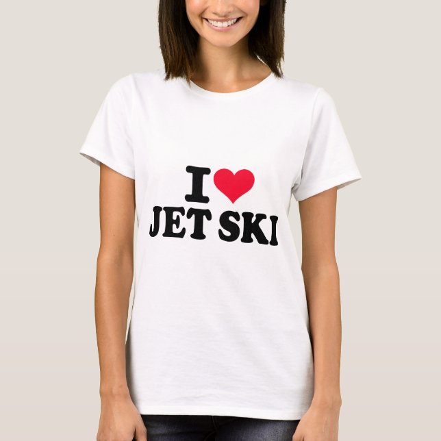 T-shirt Eu amo o esqui do jato (Frente)