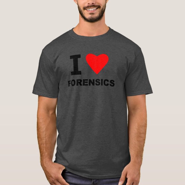T-shirt Eu amo o forense (Frente)