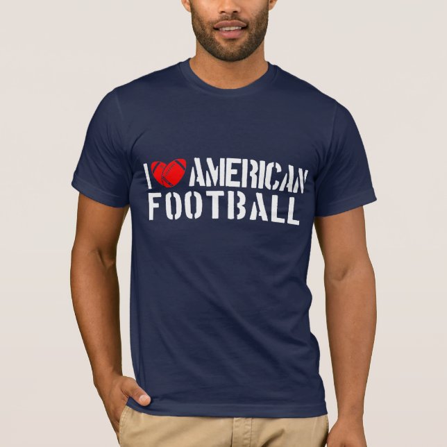T-shirt Eu amo o futebol americano (Frente)