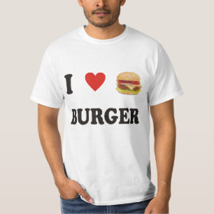 T-shirt Eu amo o hamburguer