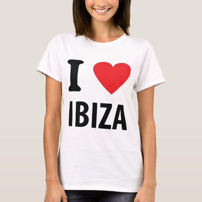 T-shirt Eu amo o ícone de Ibiza (Frente)