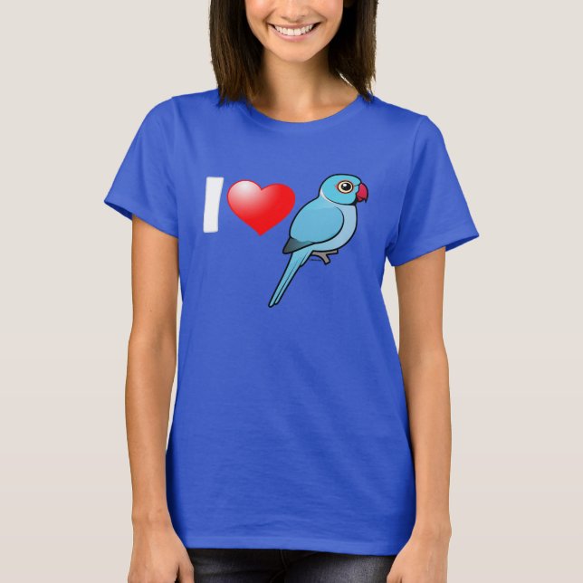 T-shirt Eu amo o indiano azul Ringnecks (Frente)