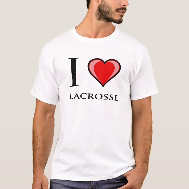T-shirt Eu amo o Lacrosse (Frente)