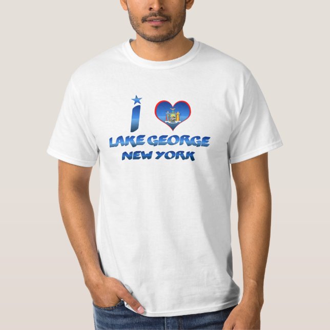 T-shirt Eu amo o lago George, New York (Frente)