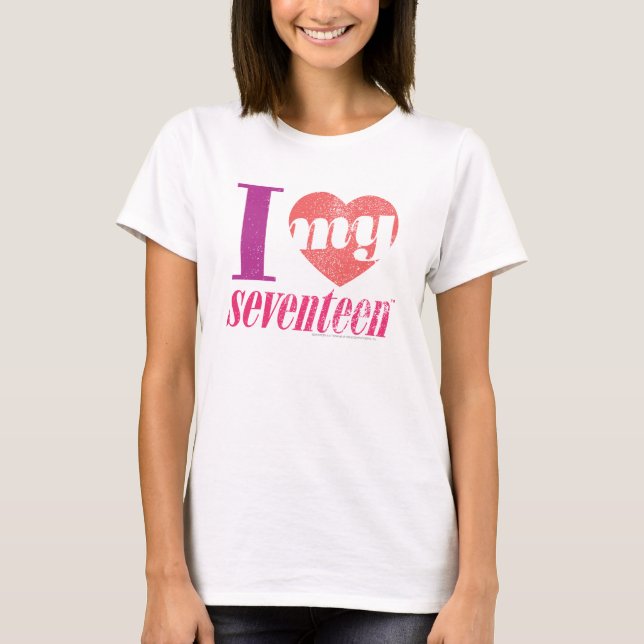T-shirt Eu Amo O Meu 17 Rosa (Frente)