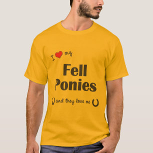T-shirt Eu amo o meu caí pôneis (os pôneis múltiplos)