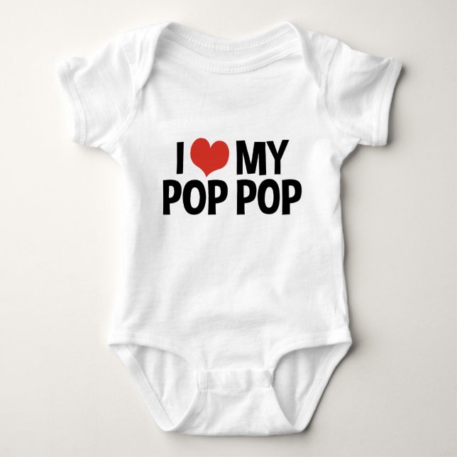 T-shirt Eu Amo O Meu Pop Pop (Frente)