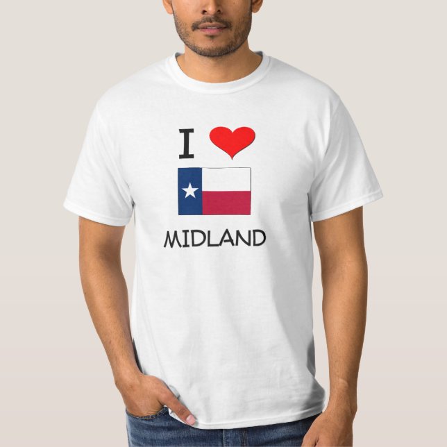 T-shirt Eu amo o Midland Texas (Frente)