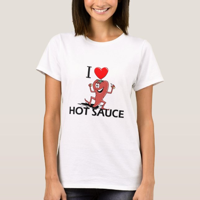 T-shirt Eu amo o molho picante (Frente)