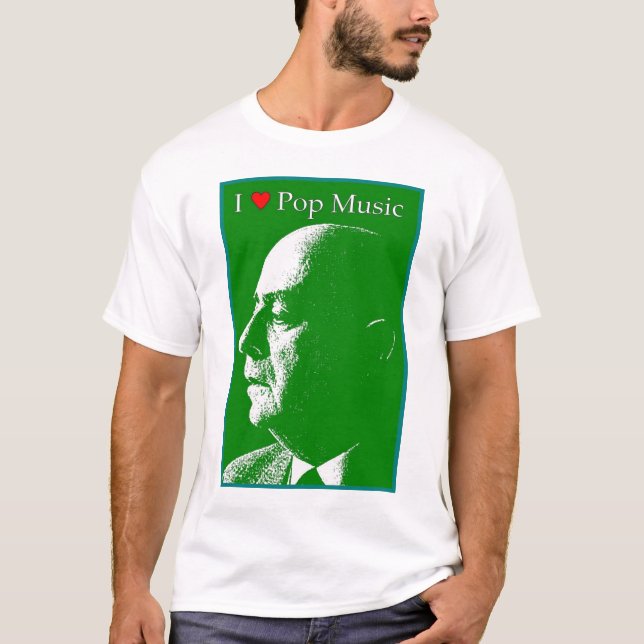 T-shirt Eu amo o musica pop (Frente)
