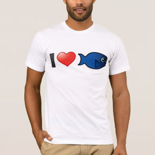 T-shirt Eu amo o Parrotfish azul