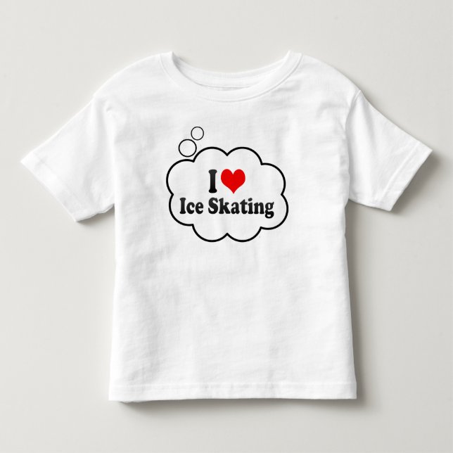 T-shirt Eu amo o patinagem no gelo (Frente)