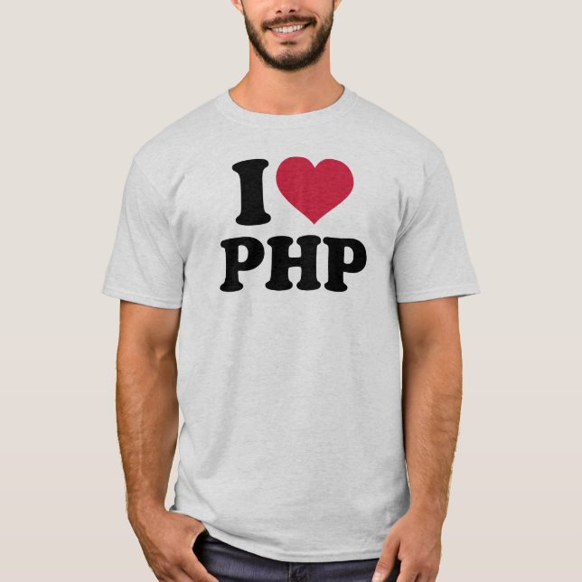 T-shirt Eu amo o PHP (Frente)